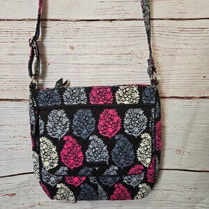 #204 Vera Bradley Northern Lights Hipster Crossbody Bag – Black Pink Gray – EUC